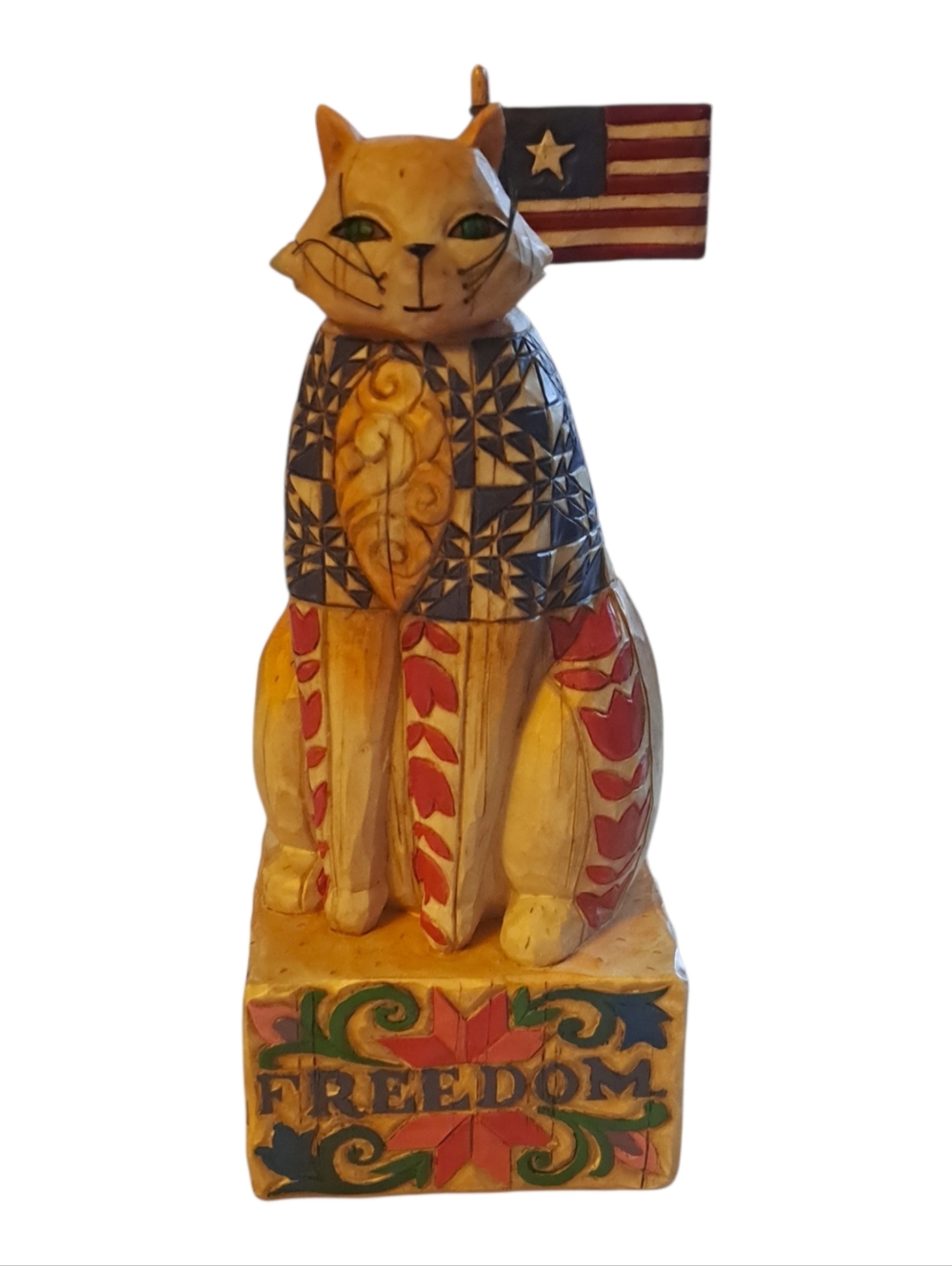 Jim Shore Heartwood Creek "FREEDOM" Cat